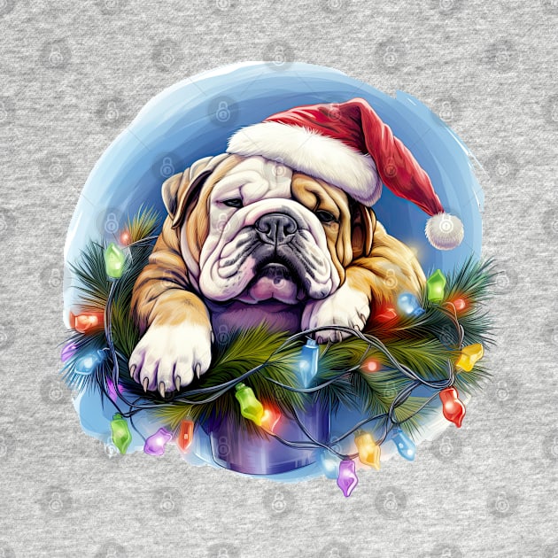 Lazy Bulldog at Christmas by Chromatic Fusion Studio